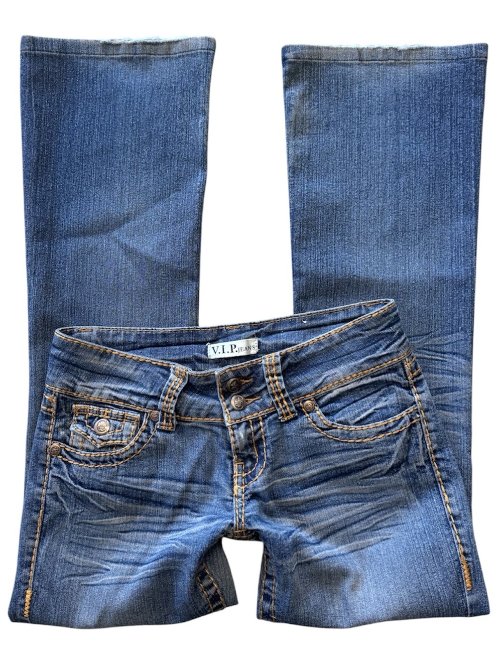 VIP Medium Blue Wide-Leg 2000’s Flare Jeans
